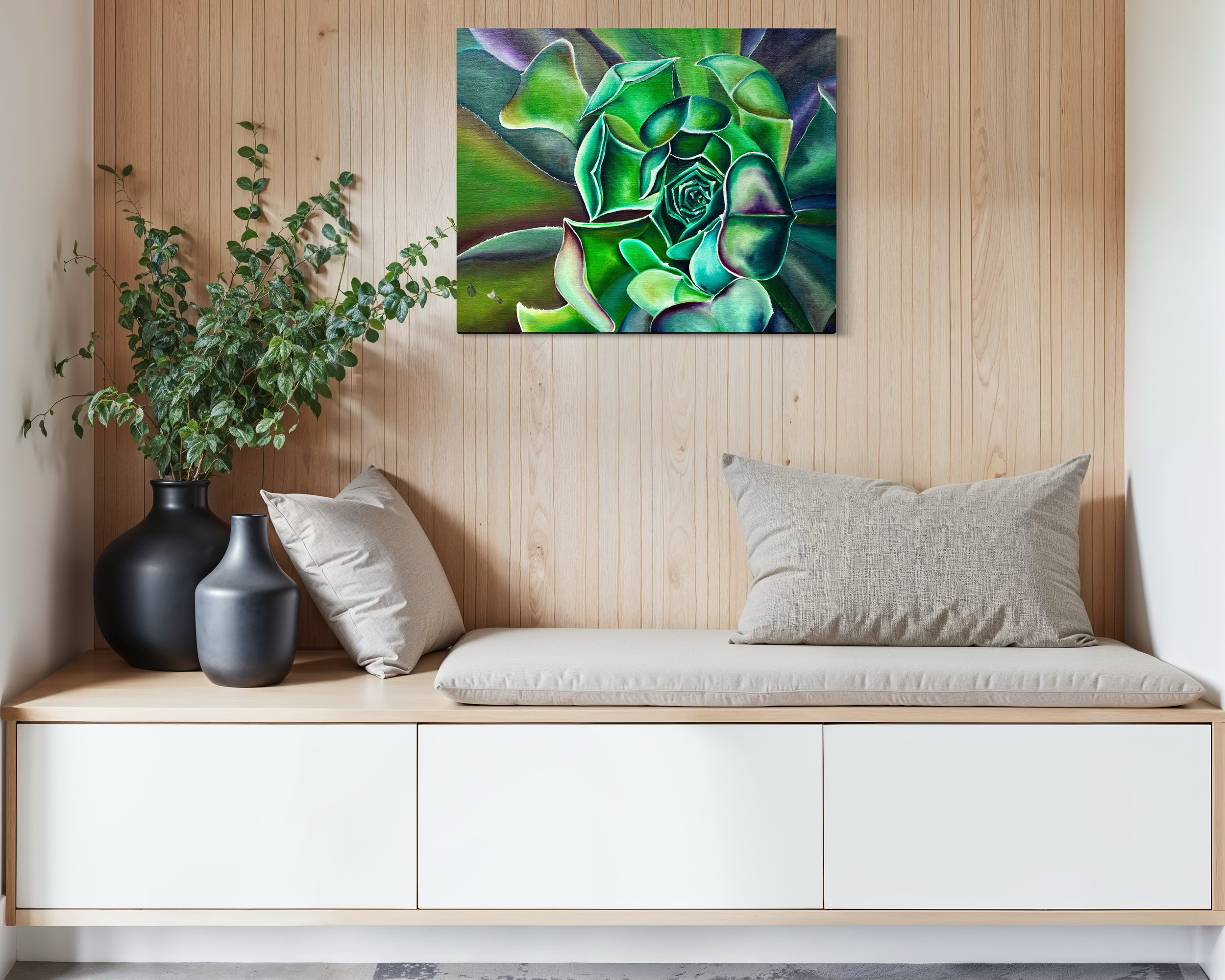 Succulent-serenity-oil-painting-anitha-iyer-2