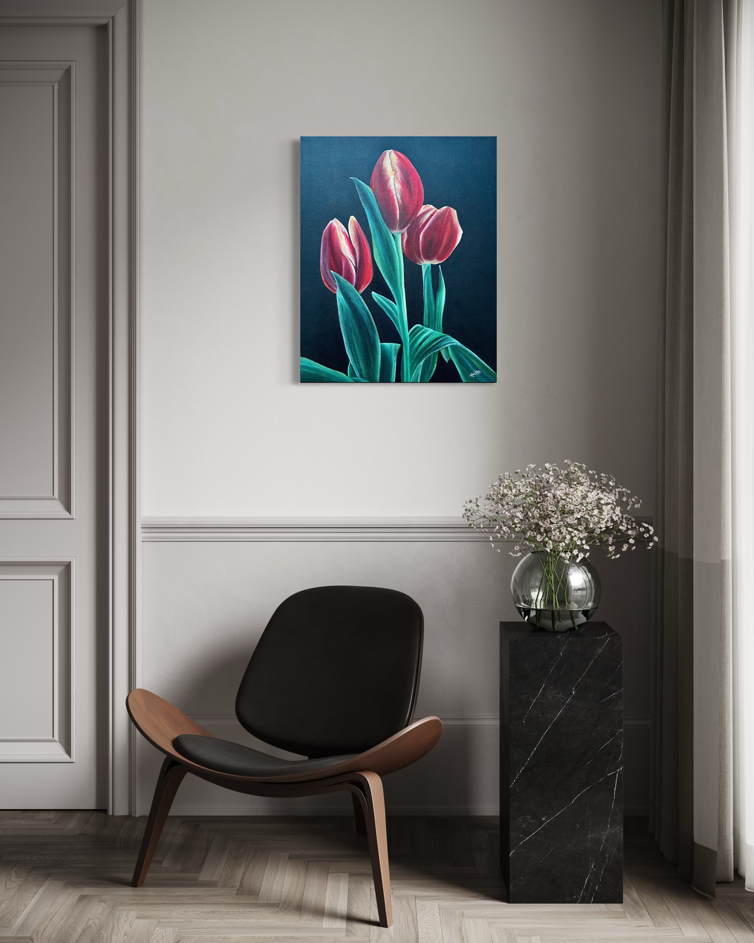 midnight-tulips-oil-painting-anitha-iyer3