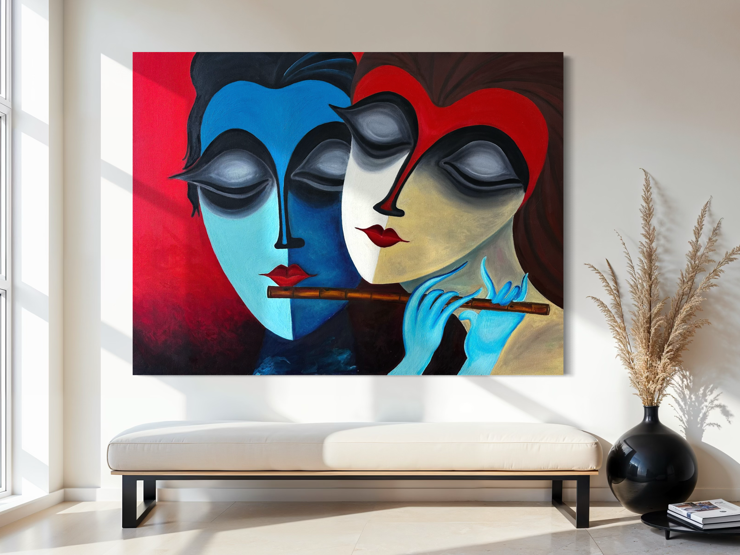 eternal-connection-contemporary-indian-oil-painting-anitha-iyer2