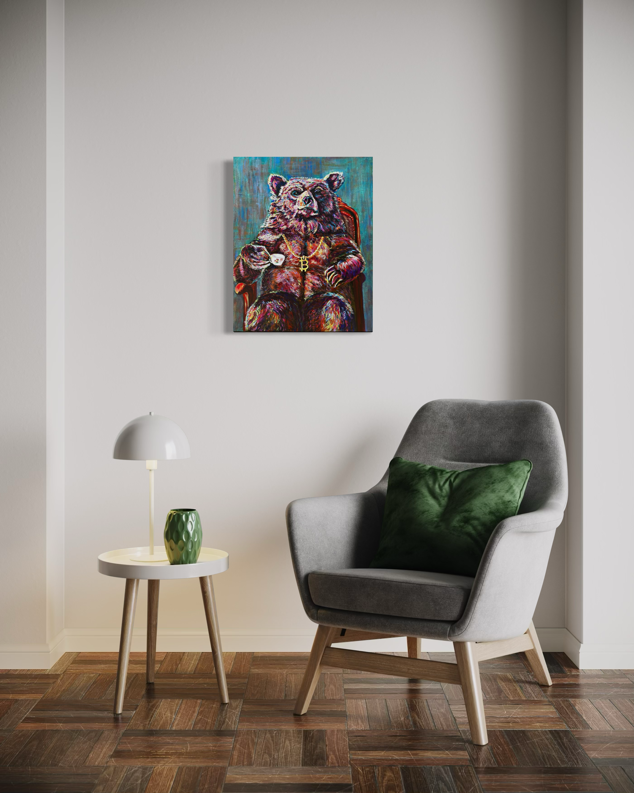 Sir Arthur ₿. Bear Original Bitcoin Bear Painting by Anitha Iyer9