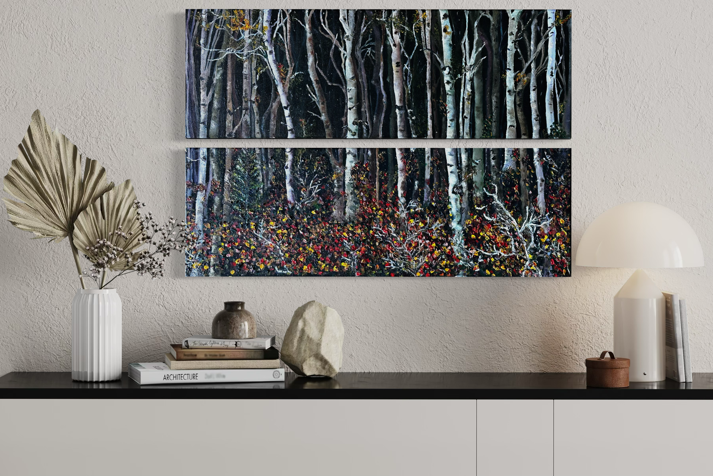the-forest-remembers-birch-forest-oil-painting-anitha-iyer8