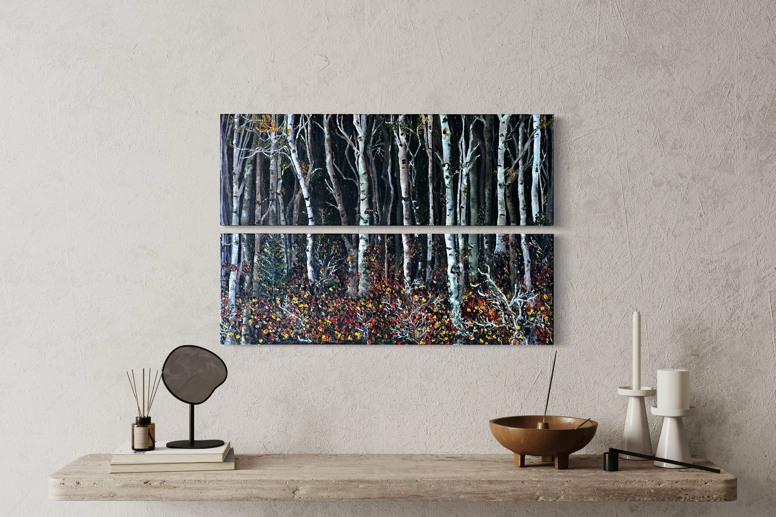 the-forest-remembers-birch-forest-oil-painting-anitha-iyer7