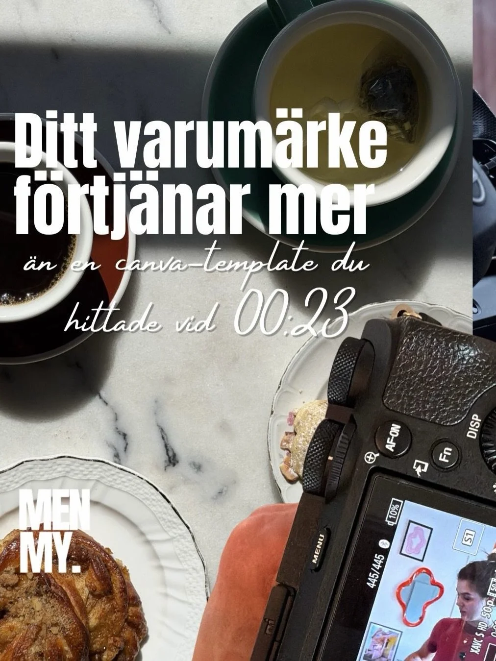 Ditt varum&auml;rke f&ouml;rtj&auml;nar mer &auml;n en Canva-template du hittade vid 00:23.

Det f&ouml;rtj&auml;nar en ber&auml;ttelse. En r&ouml;st. Content som faktiskt speglar vad du bygger.

Det &auml;r det Menmy g&ouml;r &mdash; fr&aring;n din 
