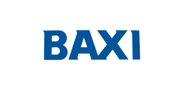 Black background with the blue and black BAXI logo in the center.