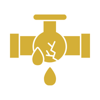 Golden water faucet dripping water
