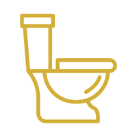 Line drawing of a toilet