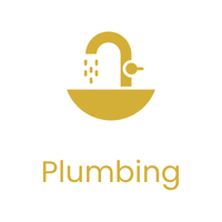 Icon of a sink with a faucet and running water, labeled 'Plumbing'.