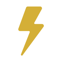 Yellow lightning bolt symbol on white background