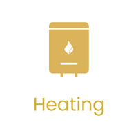 Icon of a heating device with a flame symbol and the word 'Heating' below it.