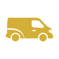 Illustration of a yellow delivery truck.