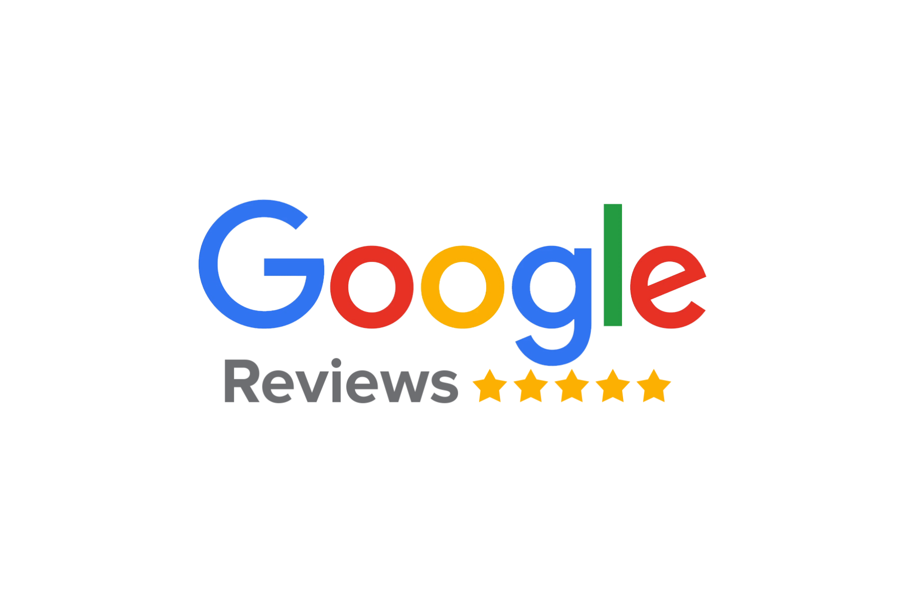 Google Reviews logo with five gold stars.