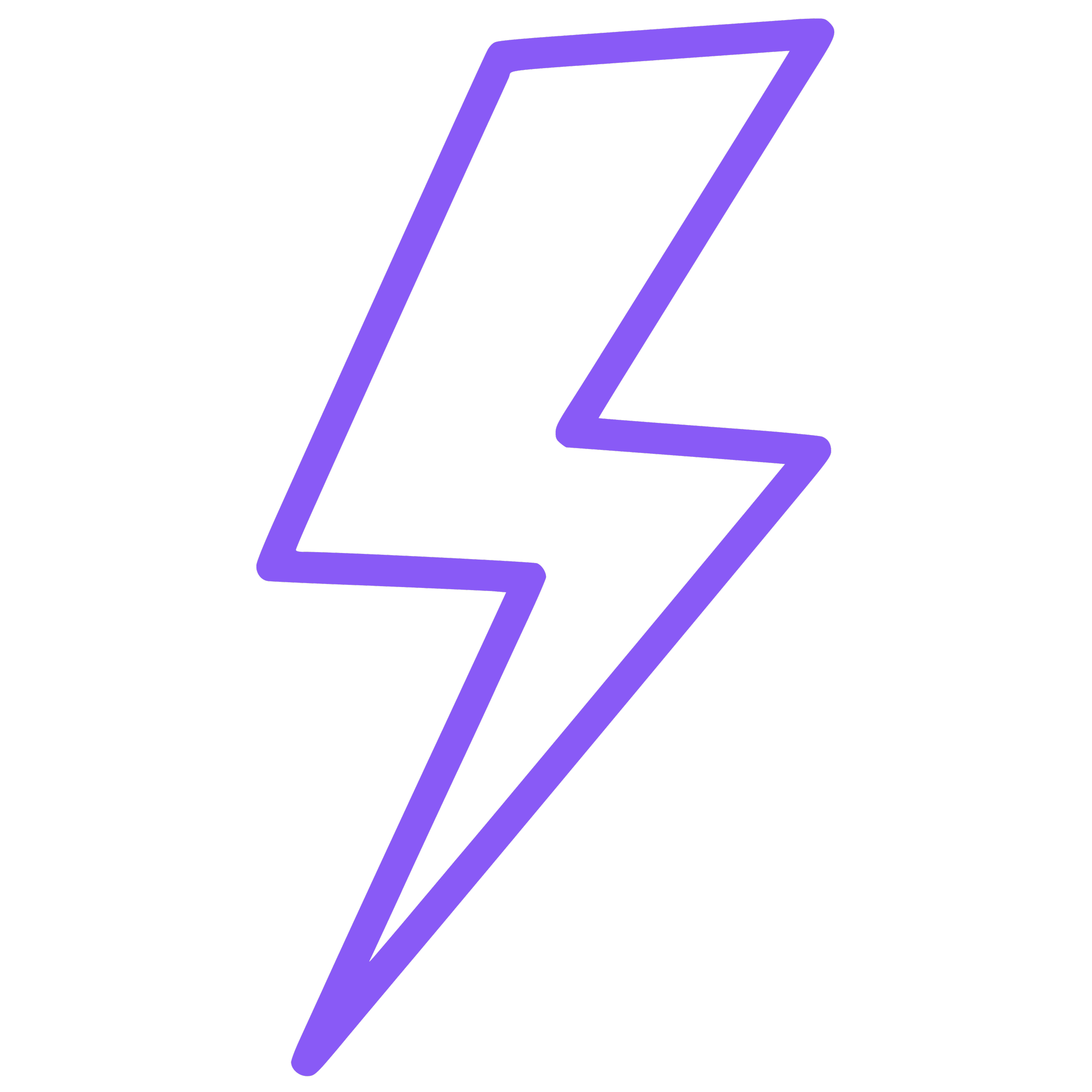 Neon purple lightning bolt on a black background