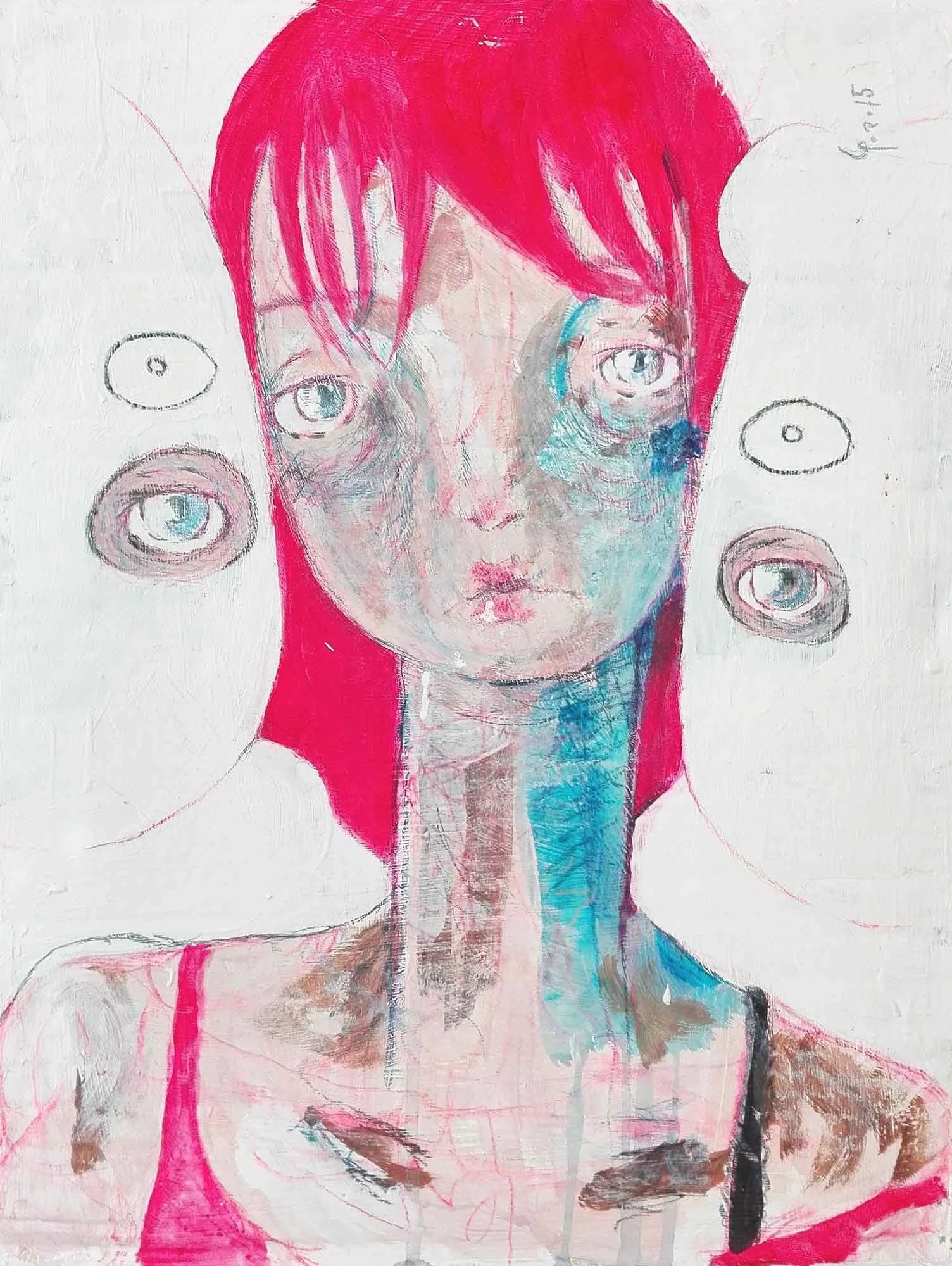 "Amichetti" Burnout Series by Diego Gabriele
acrylic and pencil on cardboard