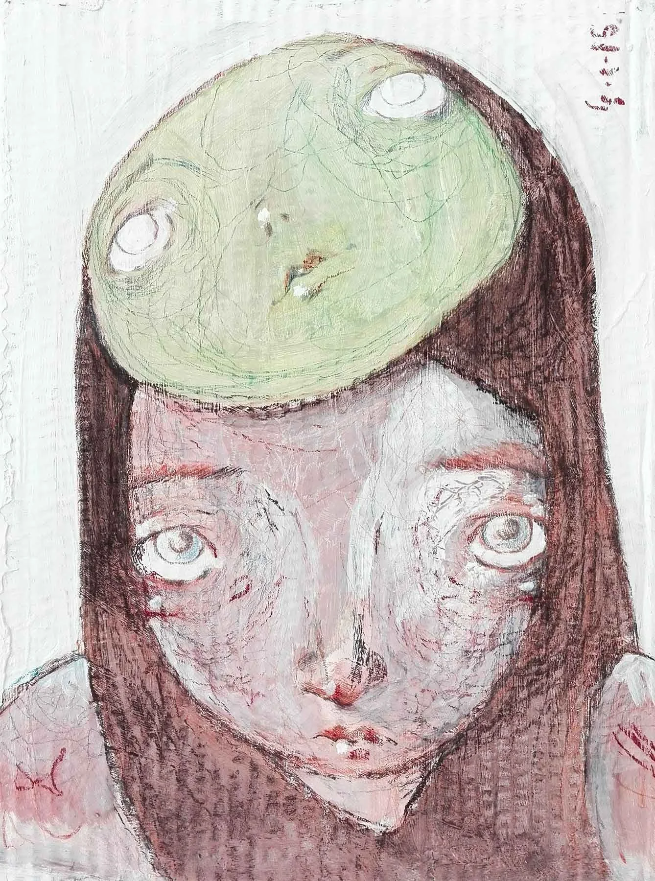 "Maschera verde" Burnout Series by Diego Gabriele
acrylic and pencil on cardboard
