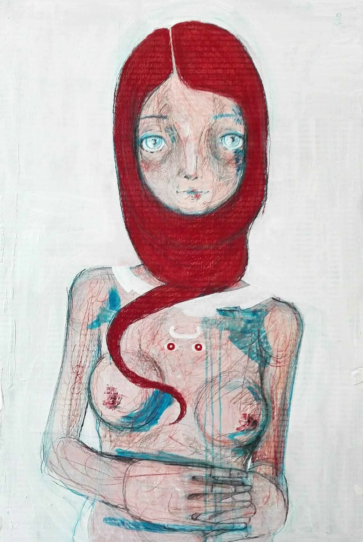 "Prostituta Sacra" Burnout Series by Diego Gabriele
acrylic and pencil on cardboard