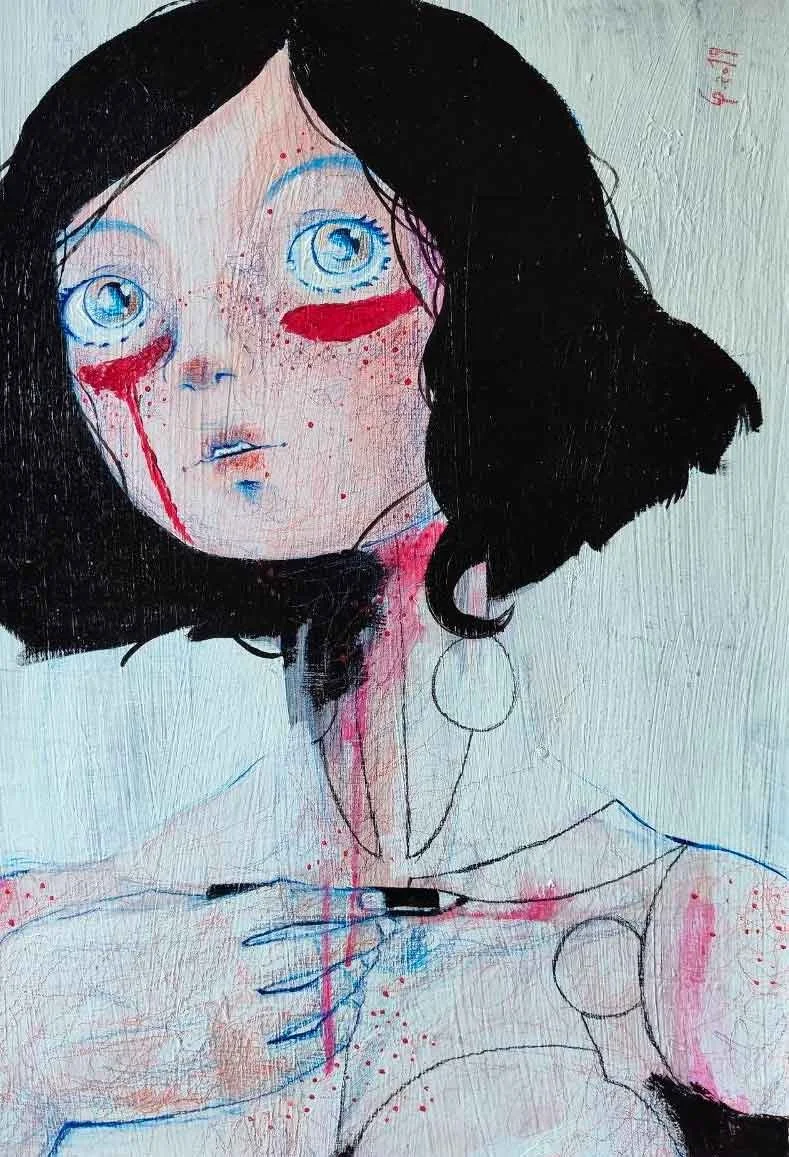 Alita - Cosplayer in the mirror - Diego Gabriele
Acrylic and pastel painting on cardboard