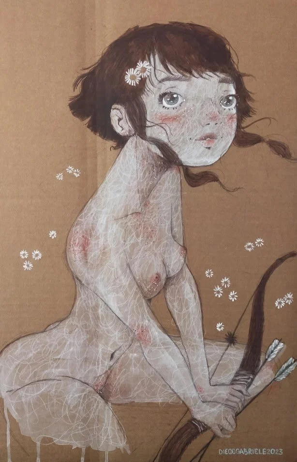 Mondi Invisibili - Ninfa di Diana - Diego Gabriele
Acrylic and pastel painting on cardboard