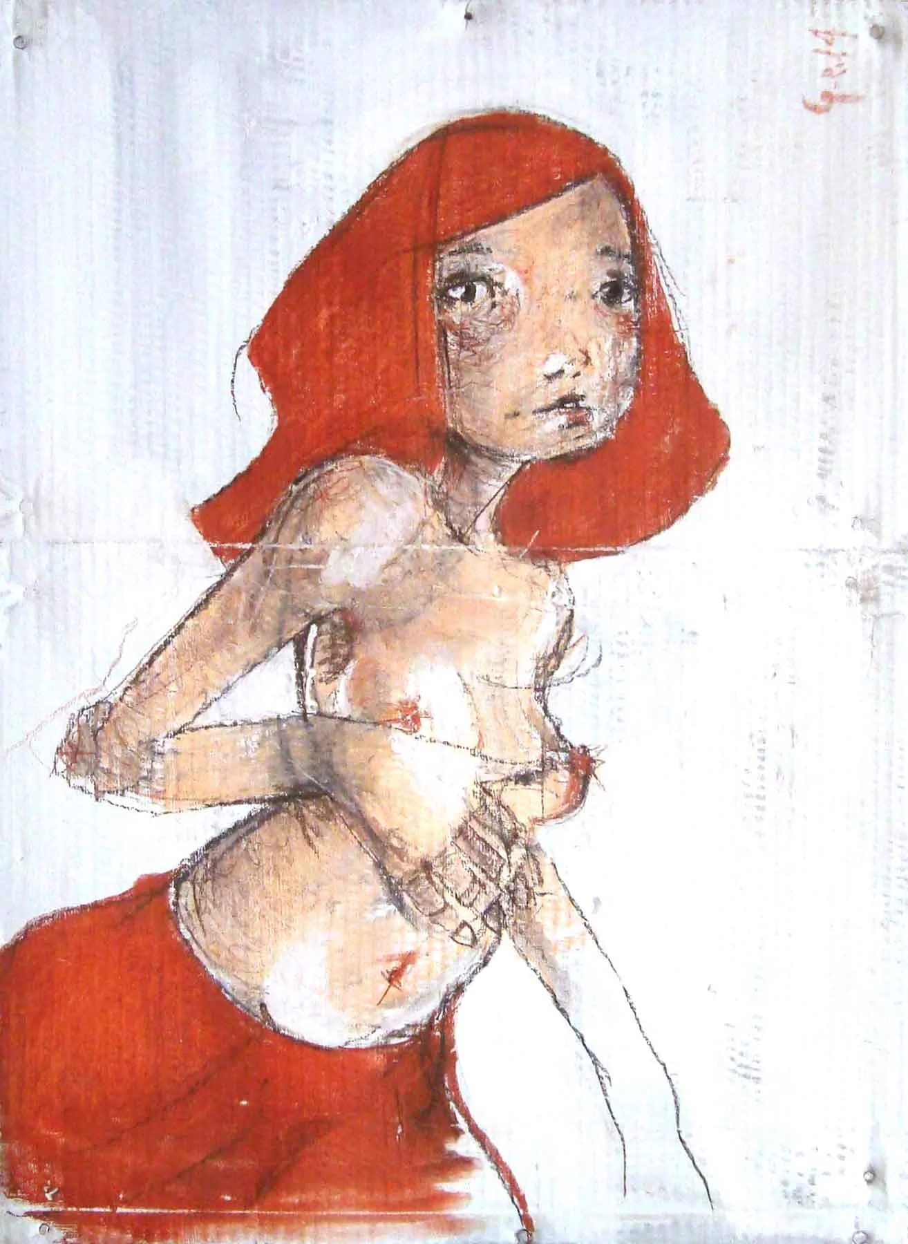 "Timidezza" Something to believe in by Diego Gabriele
acrylic and pencil on cardboard