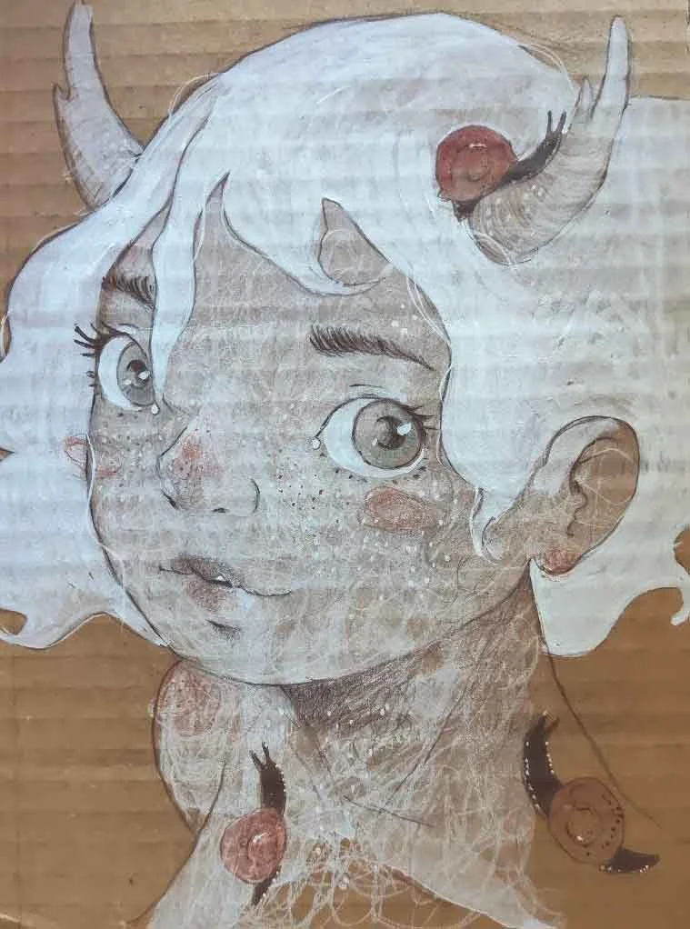 Mondi Invisibili - Lumache - Diego Gabriele
Acrylic and pastel painting on cardboard