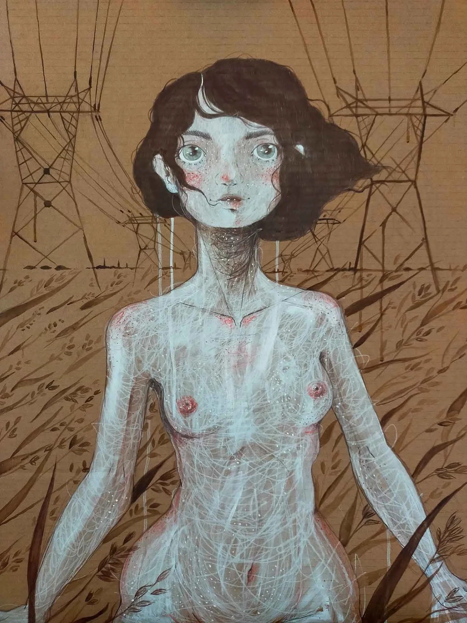 Mondi Invisibili - Ninfa della Zona Industriale  - Diego Gabriele
Acrylic and pastel painting on cardboard