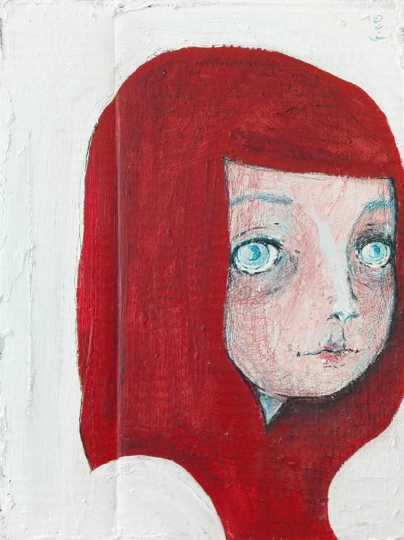"Ragazza dai Capelli Rossi" Burnout Series by Diego Gabriele
acrylic and pencil on cardboard