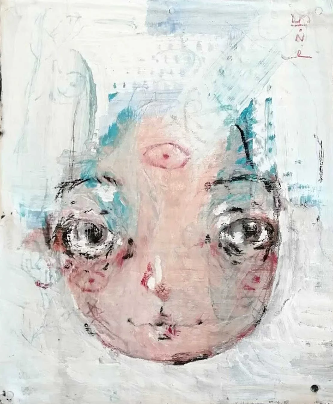 "Occhi" Something to believe in by Diego Gabriele
acrylic and pencil on cardboard