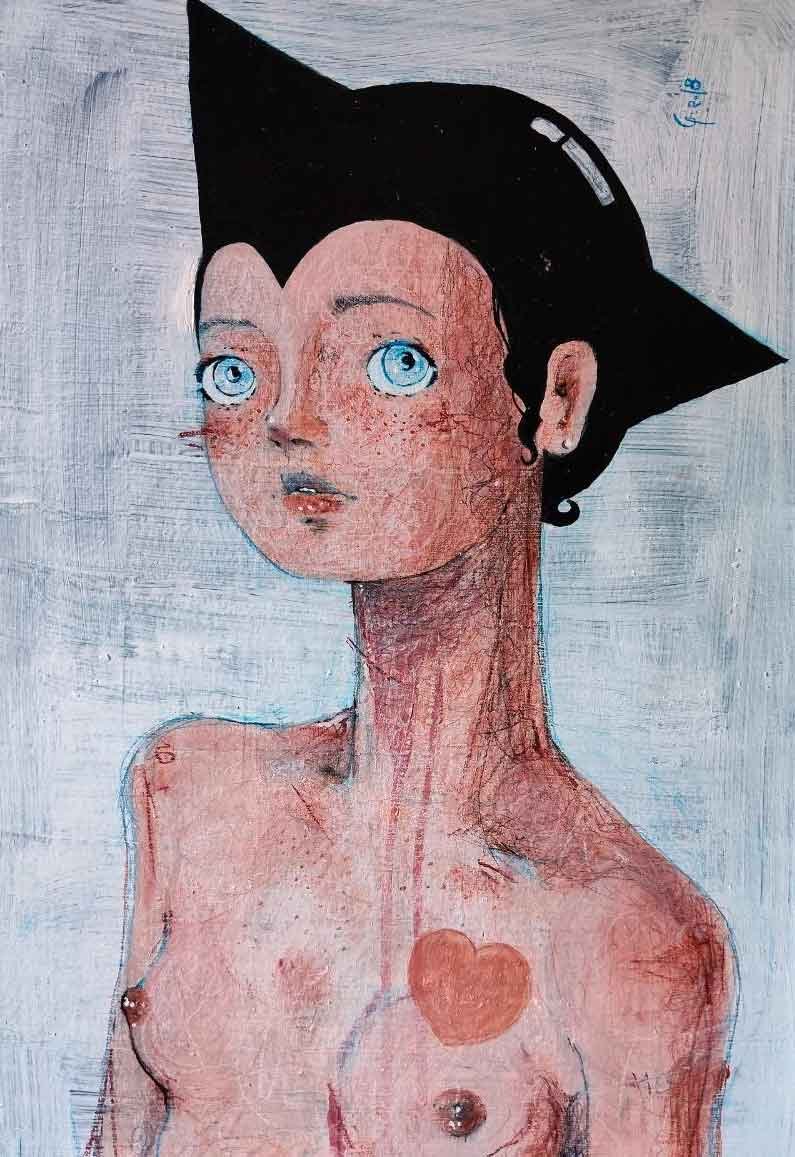 Astroboy - Cosplayer in the mirror - Diego Gabriele
Acrylic and pastel painting on cardboard
