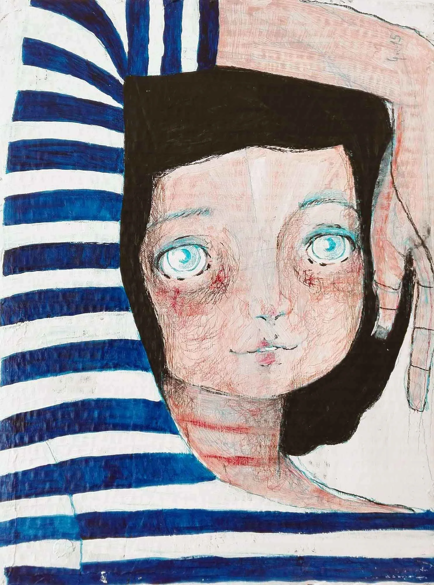"Ragazza a Righe" Burnout Series by Diego Gabriele
acrylic and pencil on cardboard