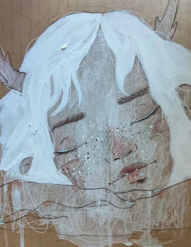 Mondi Invisibili - Panisca Dormiente - Diego Gabriele
Acrylic and pastel painting on cardboard