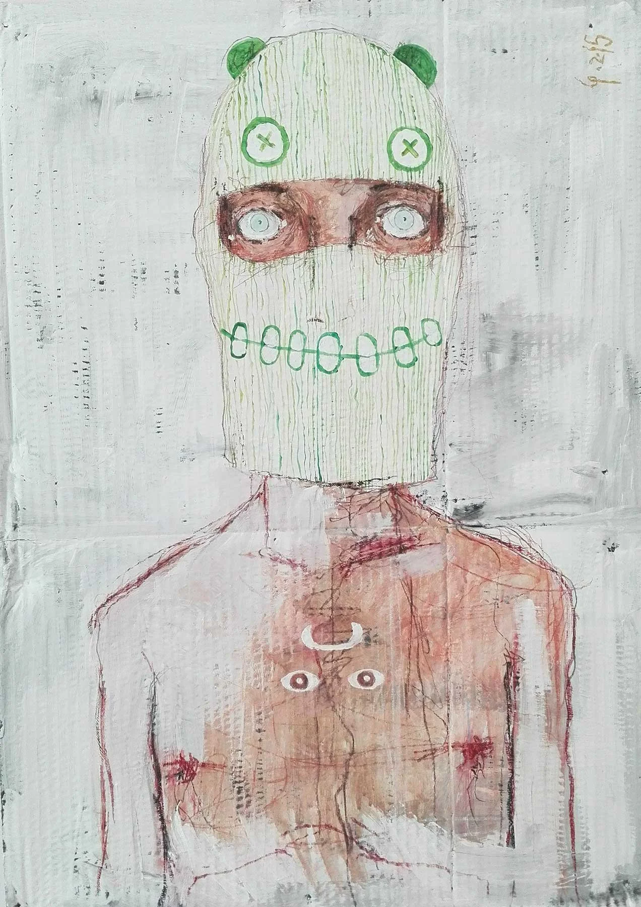 "Dio della Follia" Something to believe in by Diego Gabriele
acrylic and pencil on cardboard