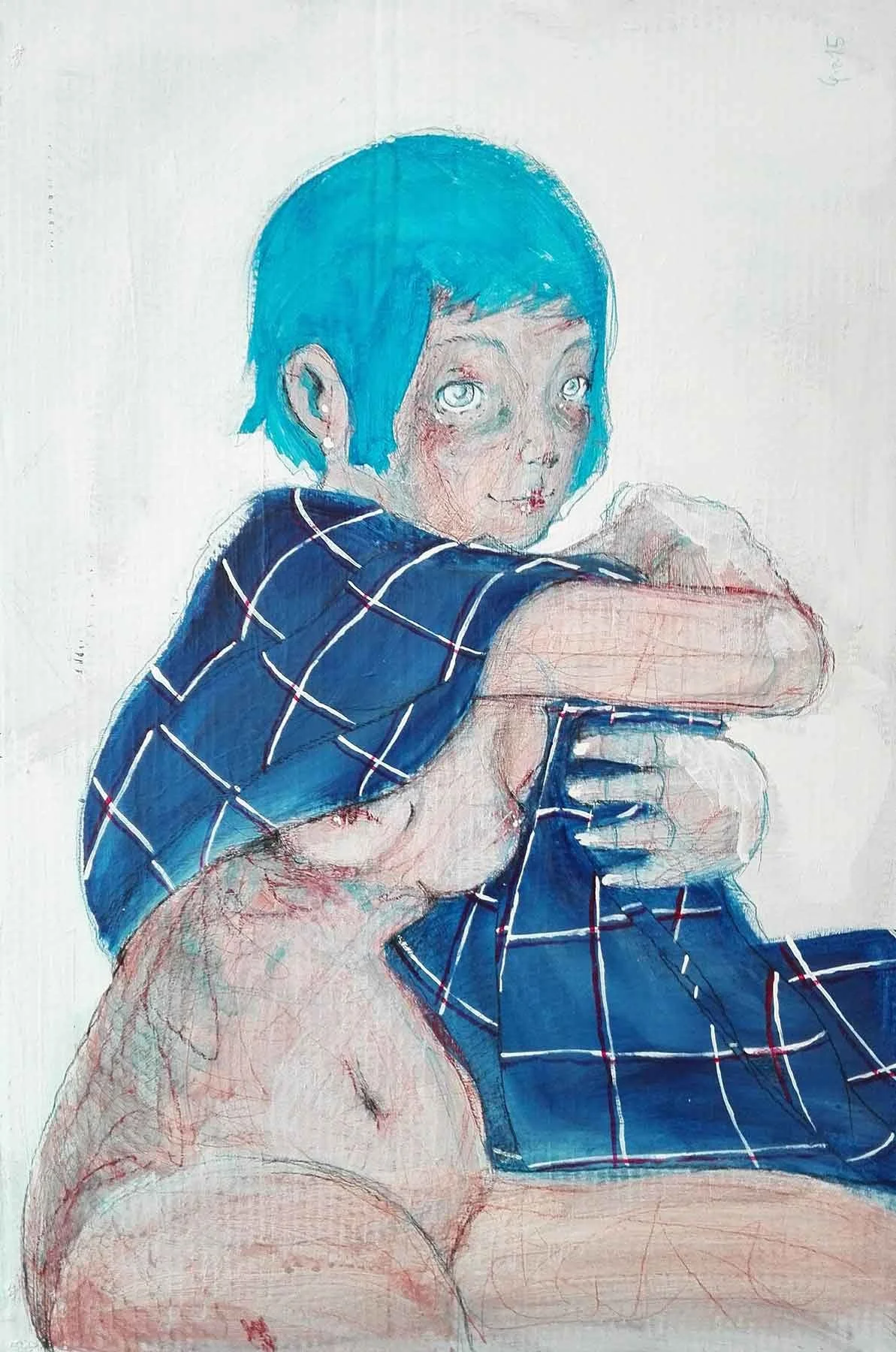 "Blu" Burnout Series by Diego Gabriele
acrylic and pencil on cardboard