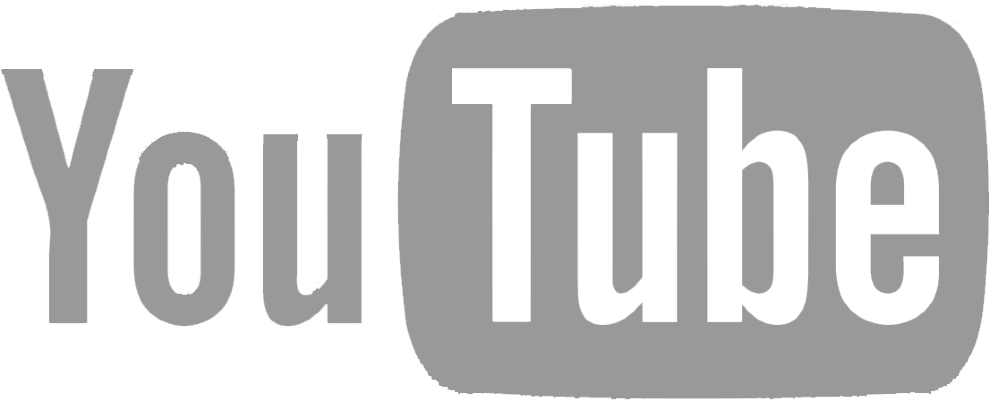 The YouTube logo with black text and a gray rounded rectangle background.