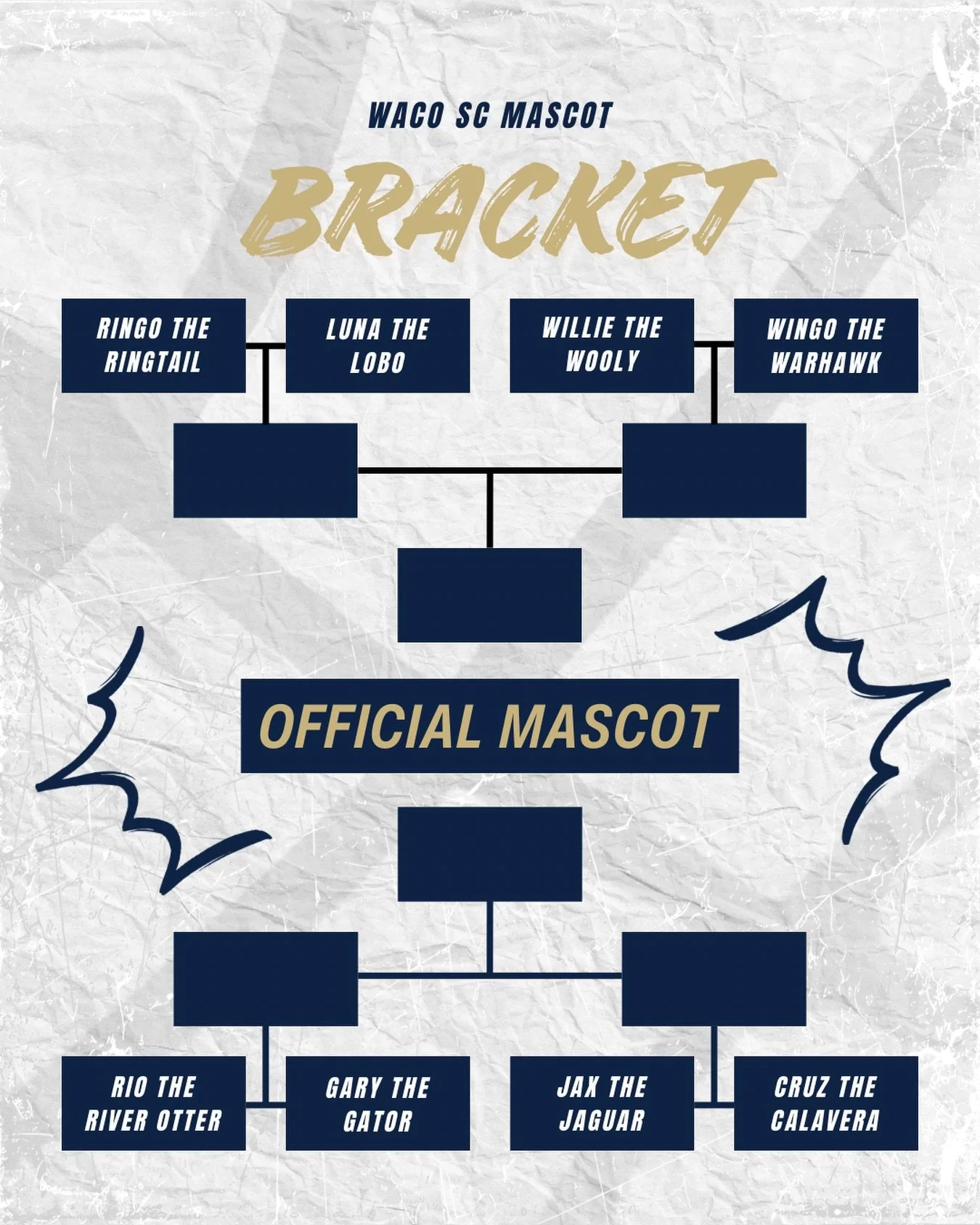 Eight mascots. One winner. The official Waco SC mascot is chosen by YOU. 

Drop your early favorite in the comments below 👇 voting opens on our Instagram Stories this week.

 The winner becomes the REAL official mascot of Waco SC. Forever. Who are y