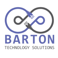 Logo with interconnected circuits and the text 'BARTON Technology Solutions'