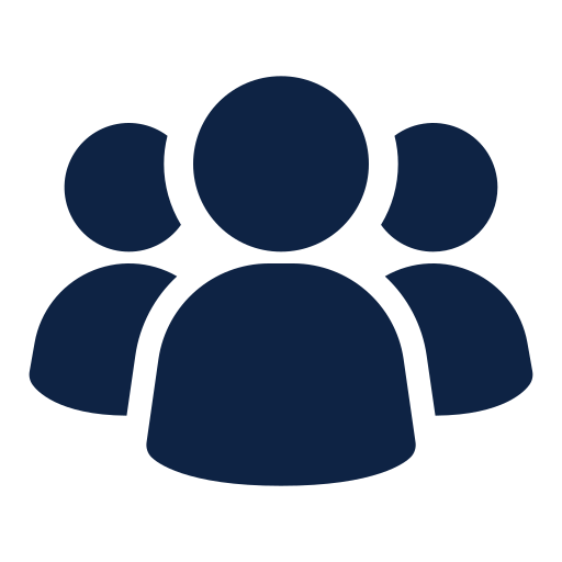 Icon of four stylized people representing a group or community.