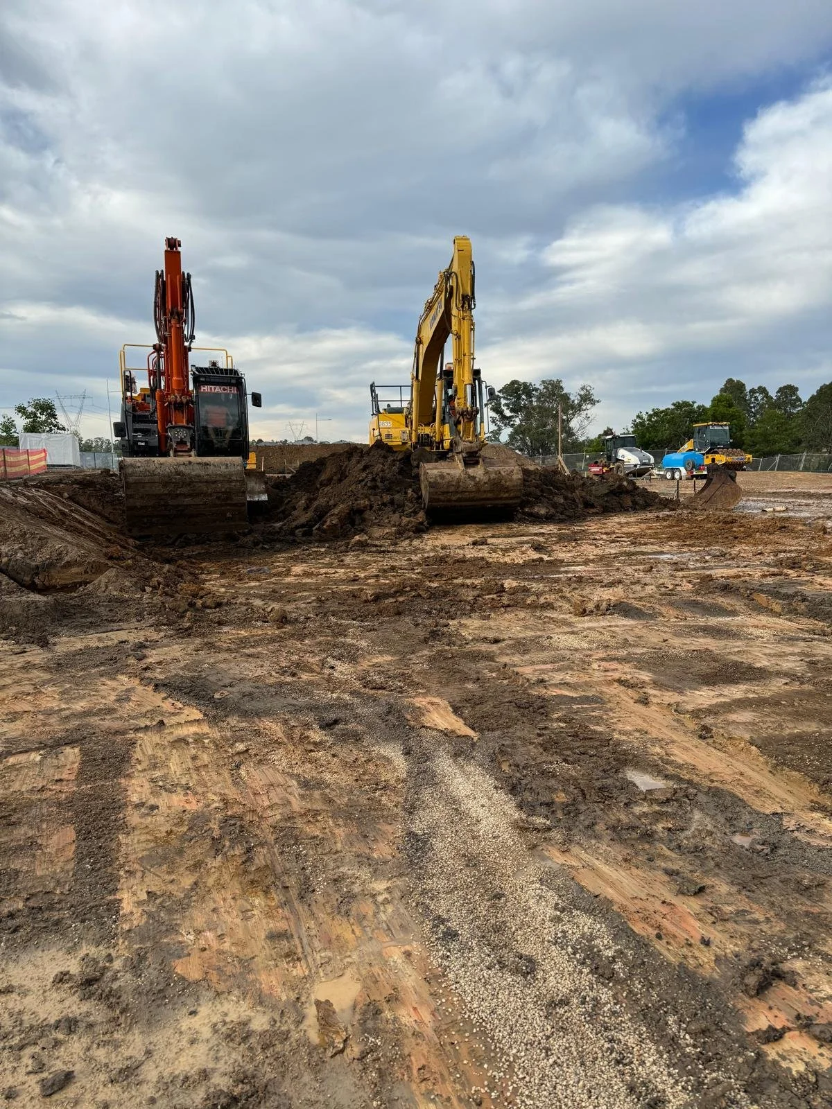 Excavation works on commercial construction site by MC Civil Group