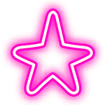 Pink neon star outline