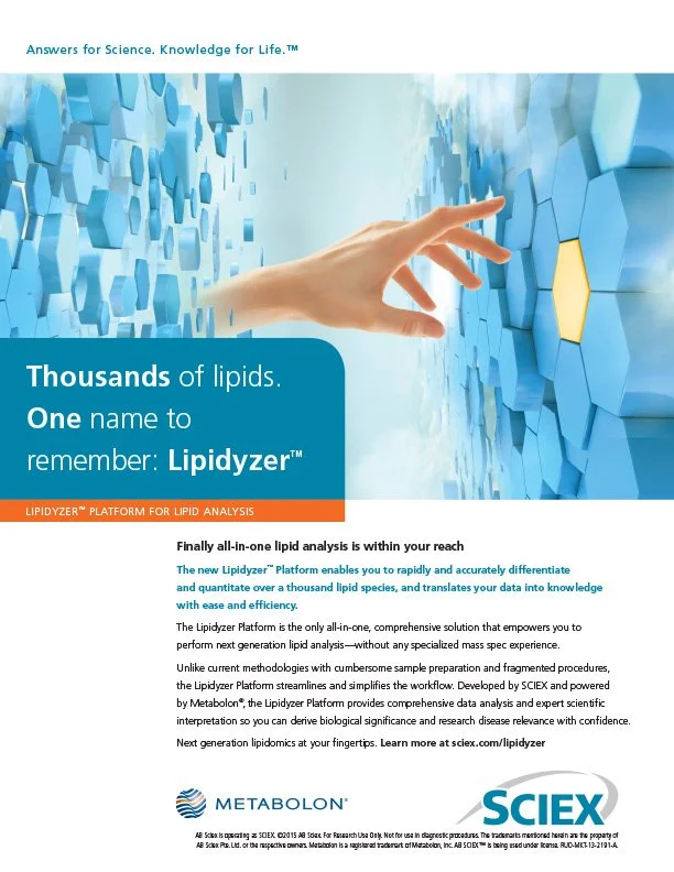 Sciex: Lipidyzer Campaign