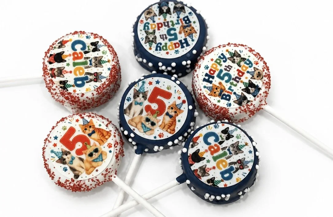 Cat Themed Birthday Cake Pops