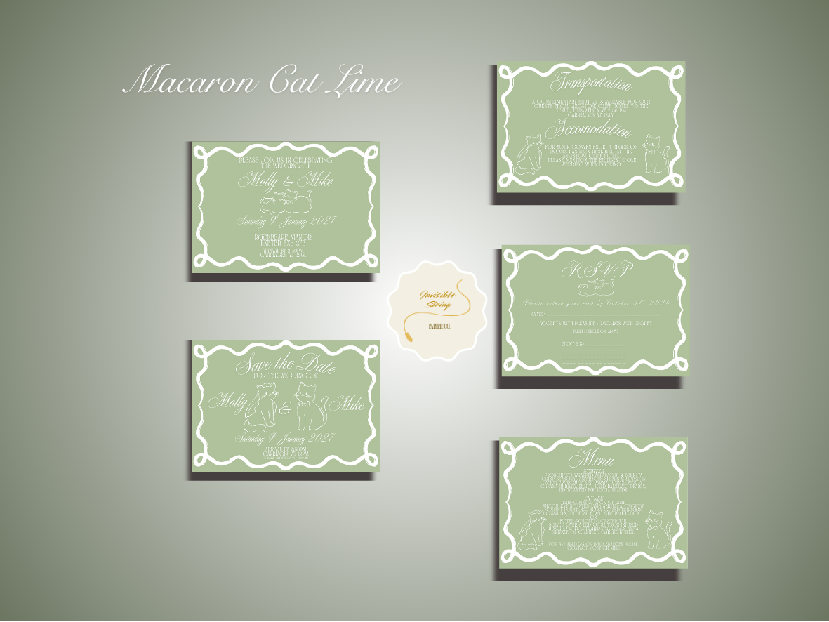 MACARON CAT COLLECTION - FULL INVITE DESIGN PACKAGE