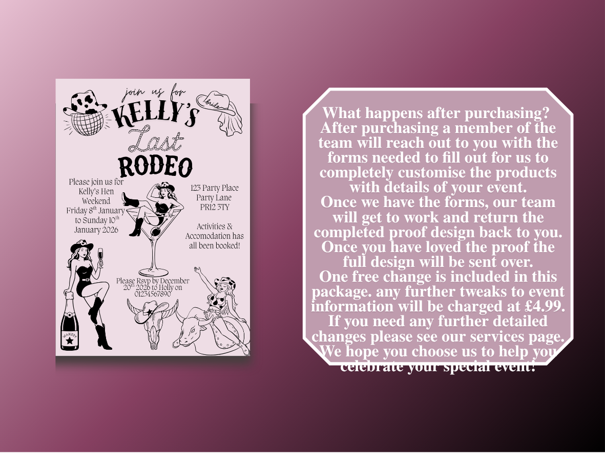 Giddy up and Get Hitched Full Invite Design Package