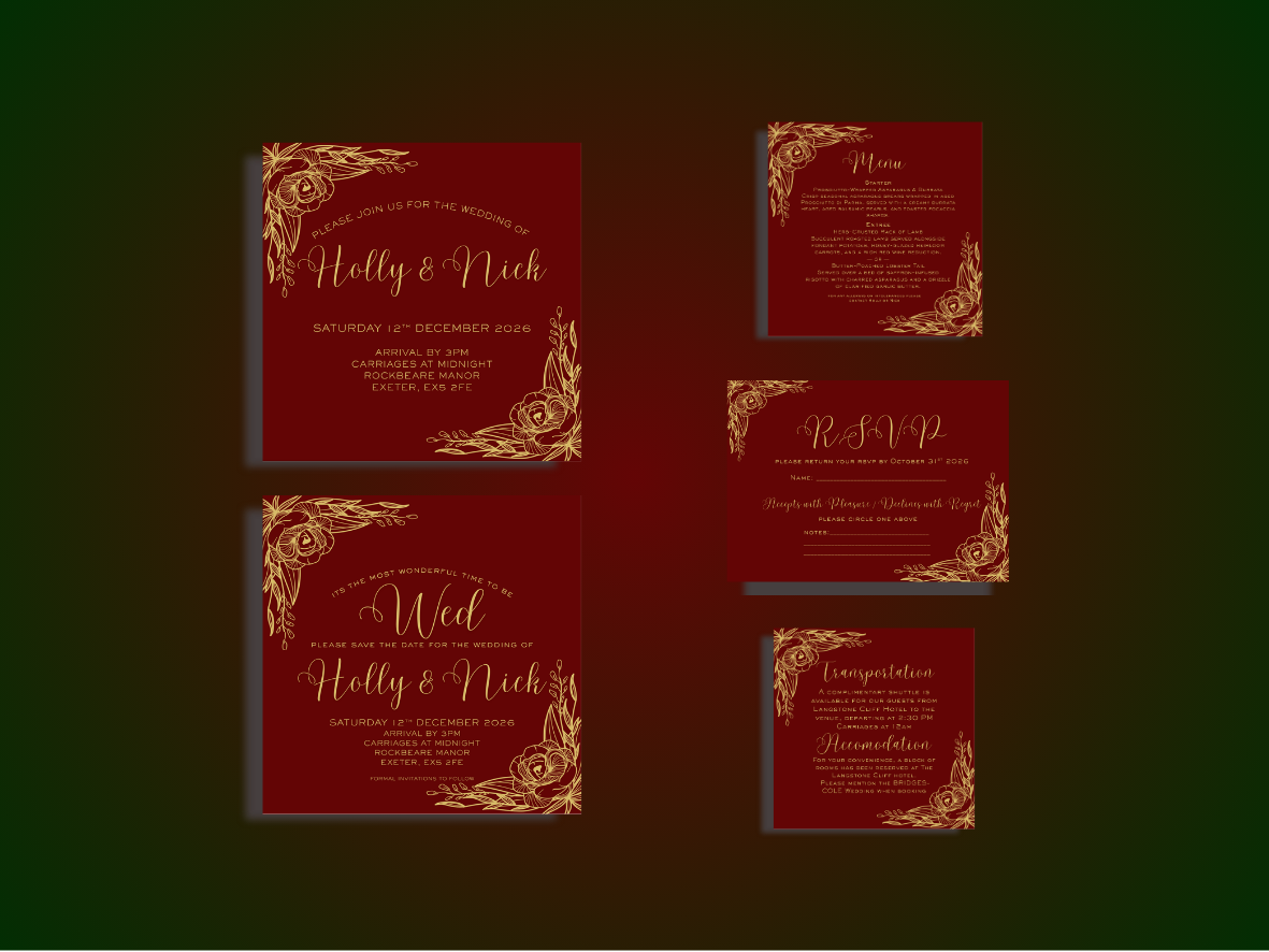 IT'S THE MOST WONDERFUL TIME FULL WEDDING INVITE DESIGN PACKAGE