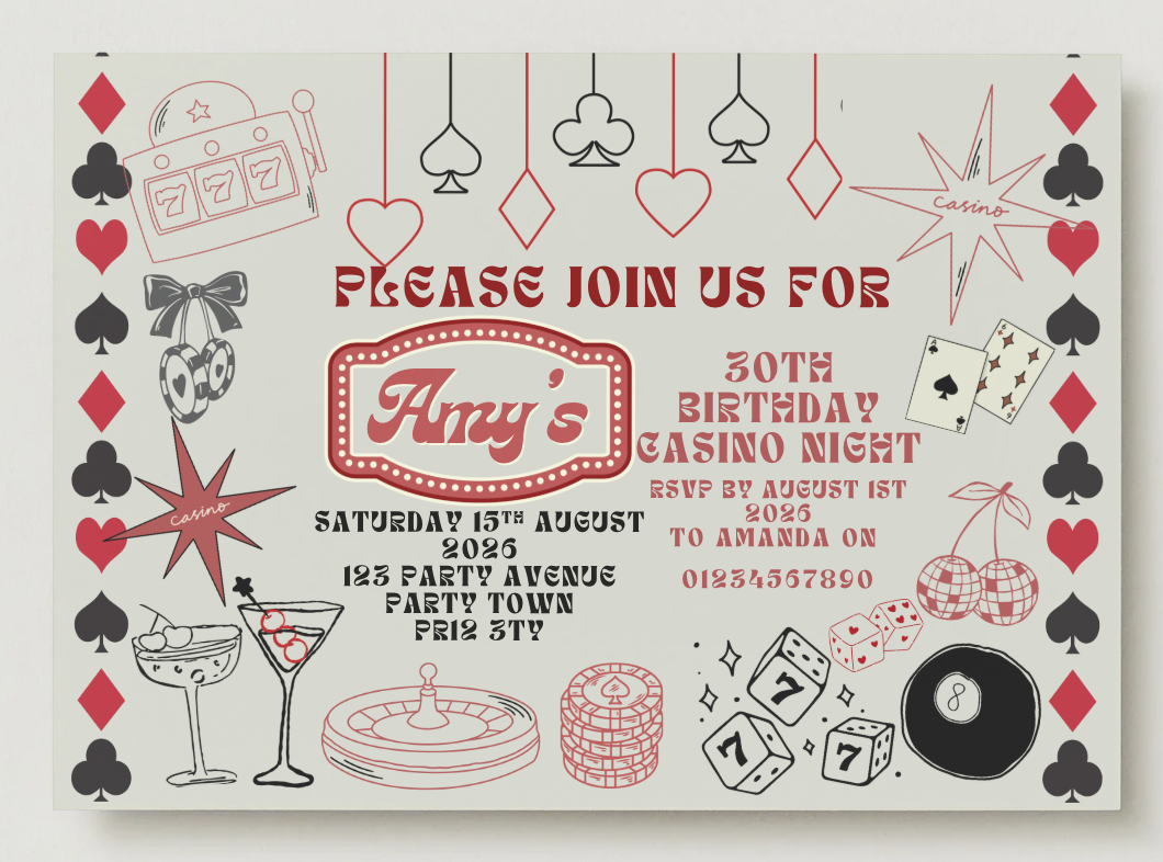 'Casino' Design Invite Package