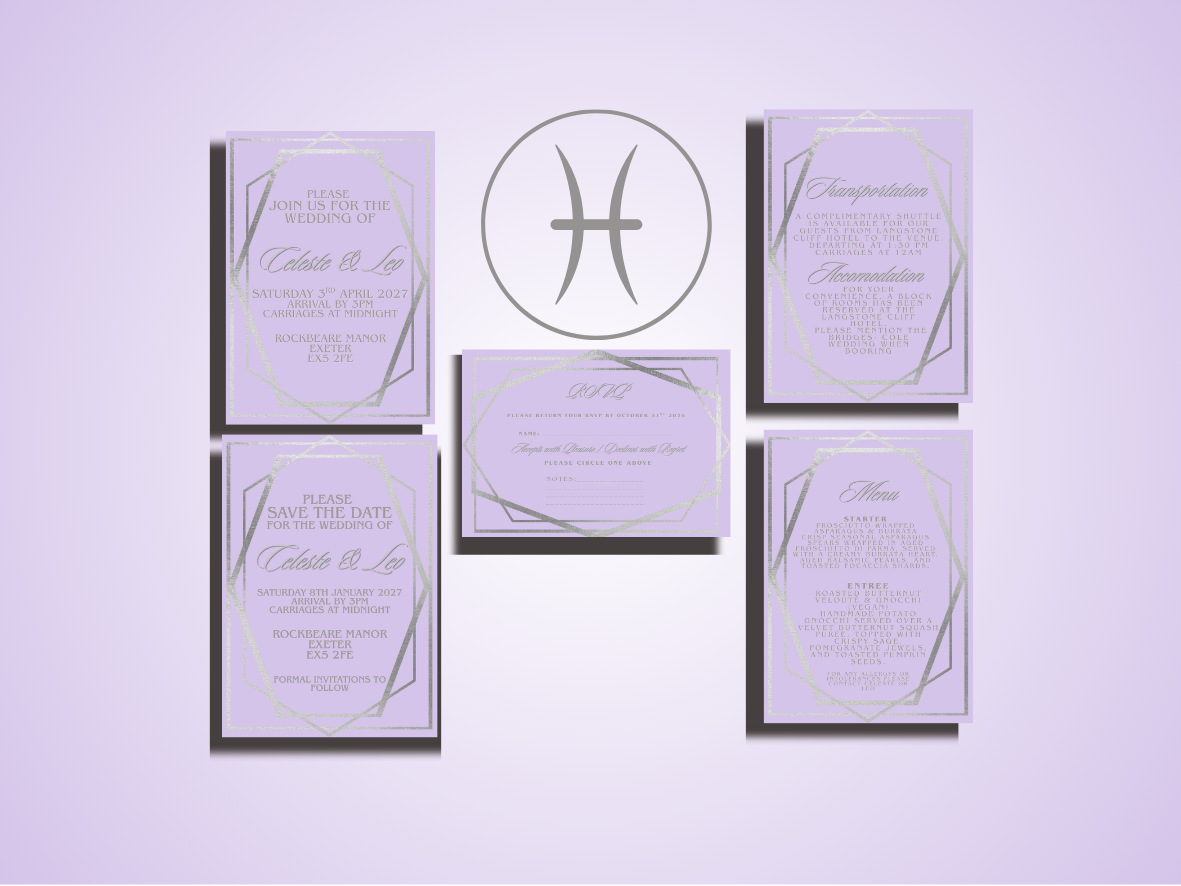 PISCES - ZODIAC COLLECTION FULL INVITE DESIGN PACKAGE