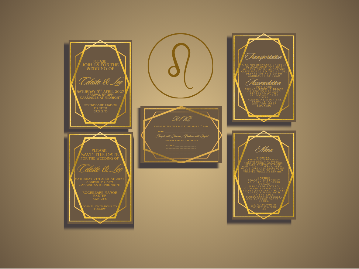 LEO - ZODIAC COLLECTION FULL INVITE DESIGN PACKAGE