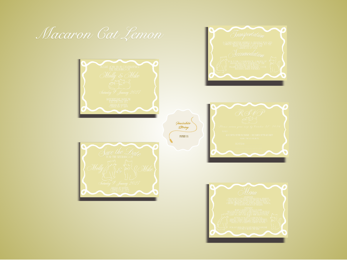 MACARON CAT COLLECTION - FULL INVITE DESIGN PACKAGE
