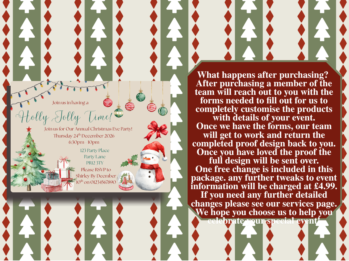 Mr Snowman Full Invite Design Package