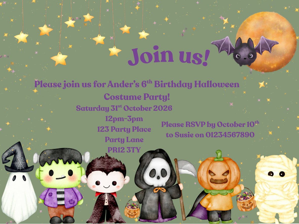 Trick Or Sweet Halloween Full Invite Design Package
