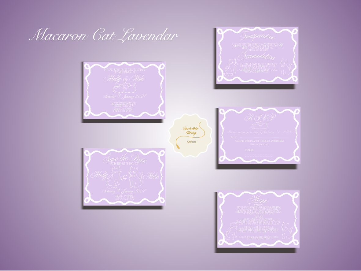 MACARON CAT COLLECTION - FULL INVITE DESIGN PACKAGE