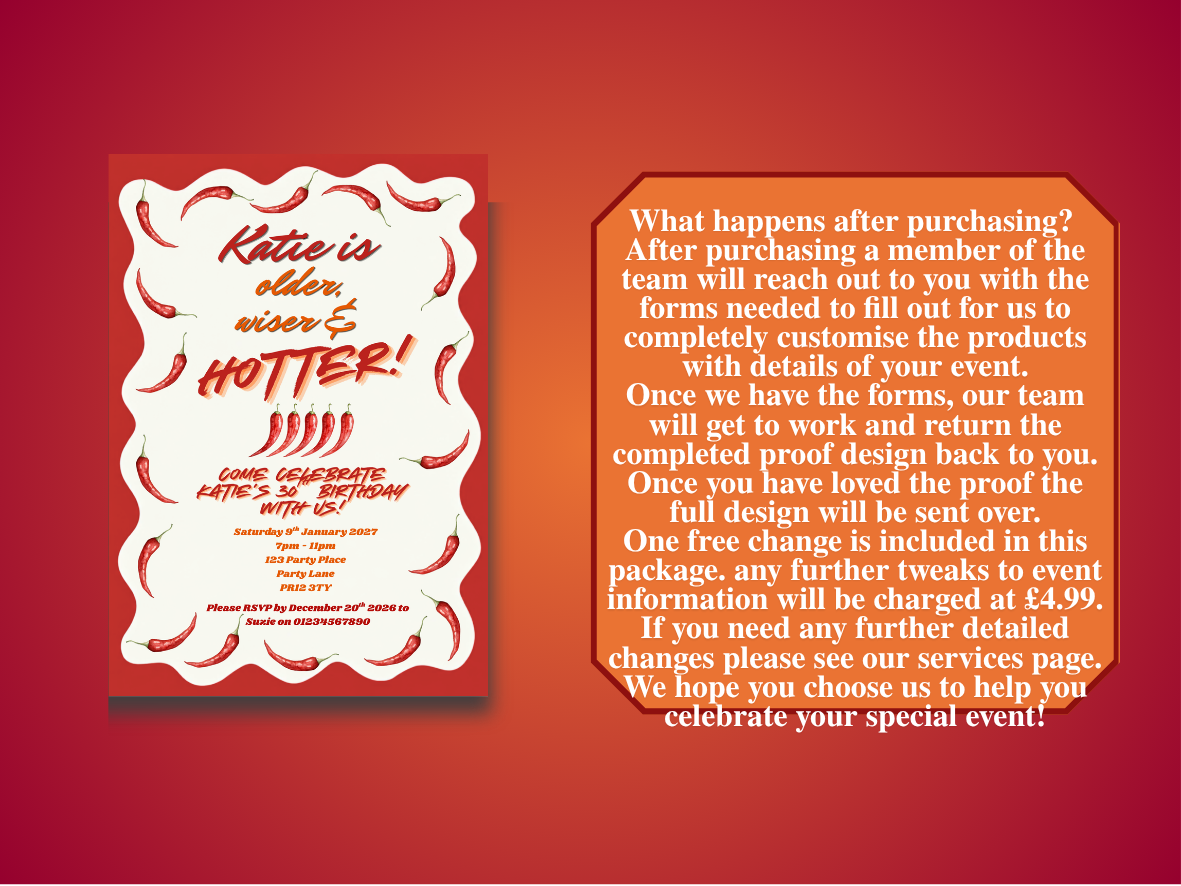 Chilli Hot! Full Invite Design Package